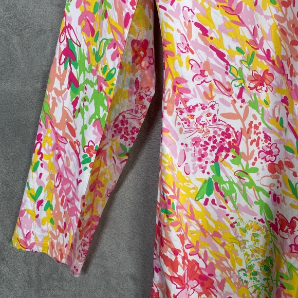 IBKUL Dress Medium Leopard Floral Print UPF‎ Rash Guard Travel Golf Performance - Picture 4 of 8